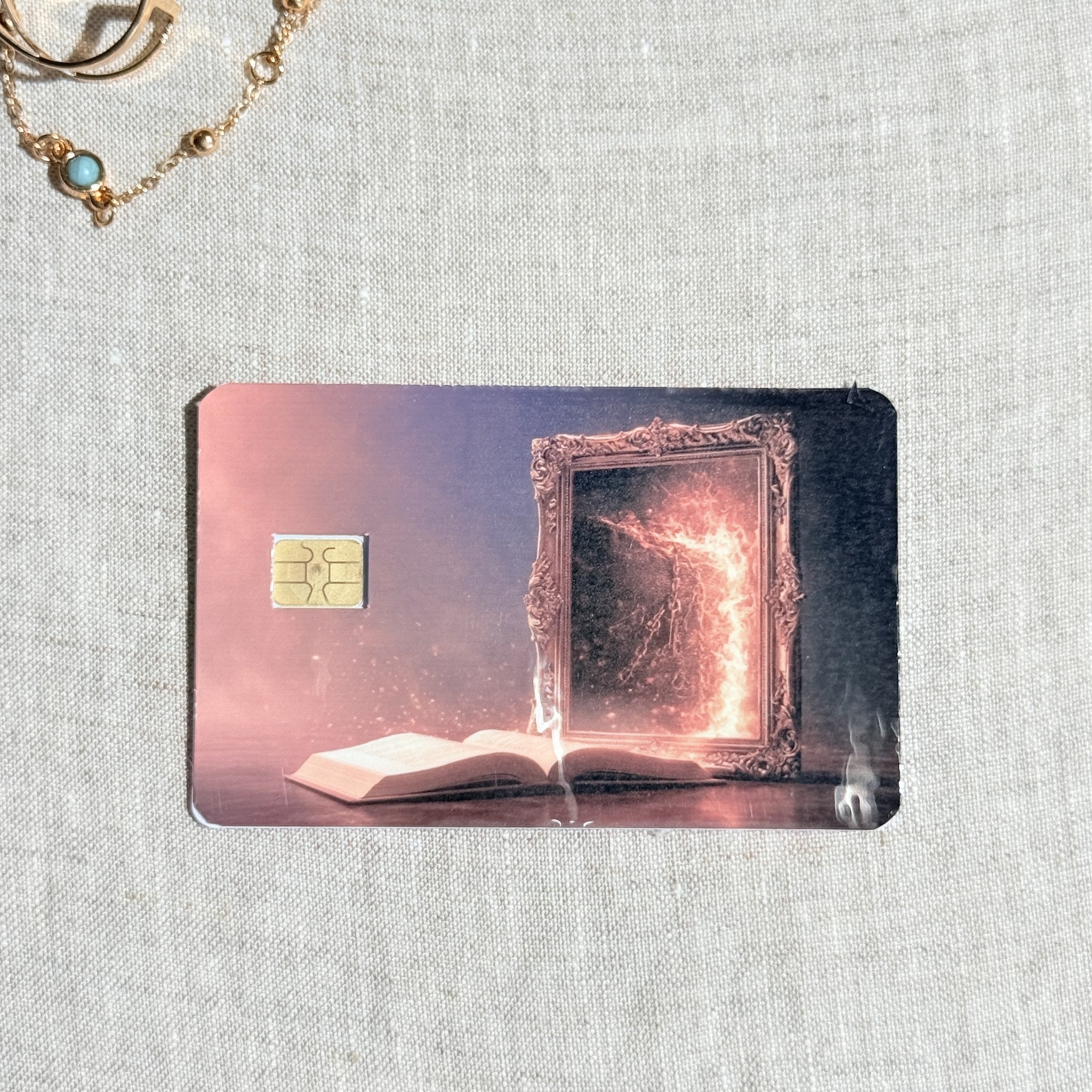 Magic Portal Card Skin – Mirror & Open Book Debit & Credit Card Sticker by The Sticker Era