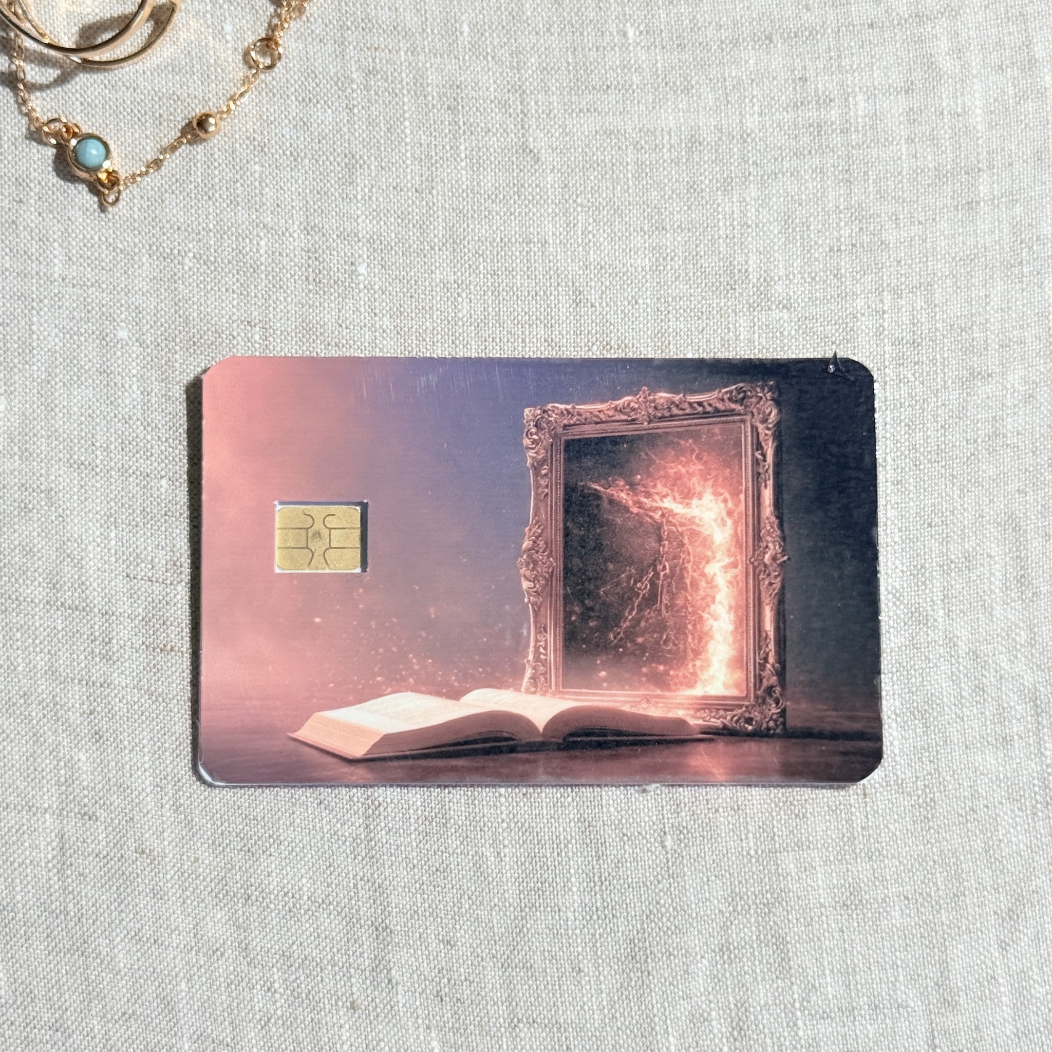Magic Portal Card Skin – Mirror & Open Book Debit & Credit Card Sticker by The Sticker Era