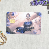 Close up of the crystal stopper and violets with the chip cutout