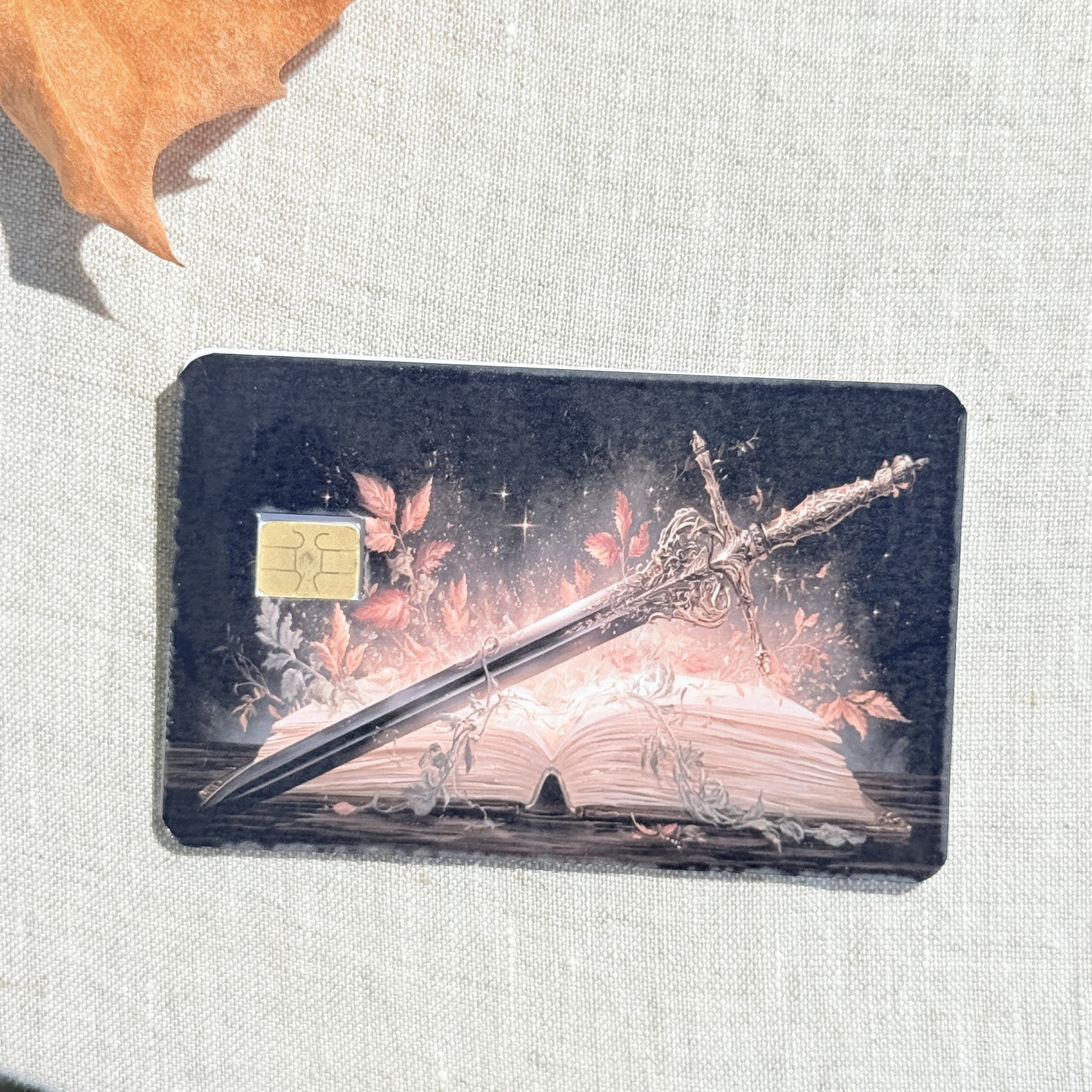 Midnight Sword Card Skin – Dark Romantasy Blade Debit & Credit Card Sticker by The Sticker Era