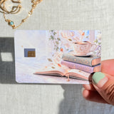 Morning Read Card Skin – Teacup & Books Debit & Credit Card Sticker by The Sticker Era