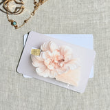 Close up of the peony petals and the chip cutout