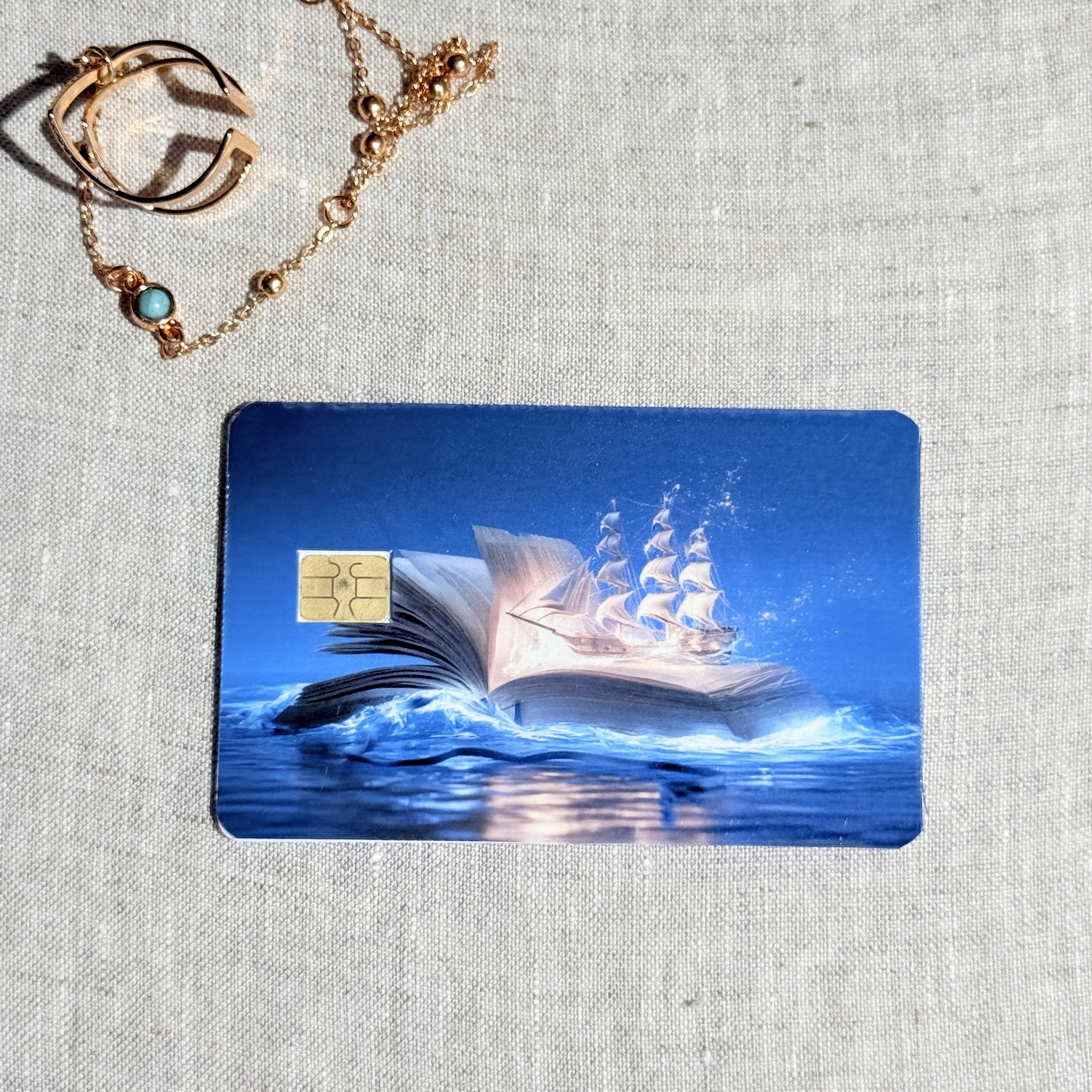 Sailing Book Card Skin – Story at Sea Debit & Credit Card Sticker by The Sticker Era