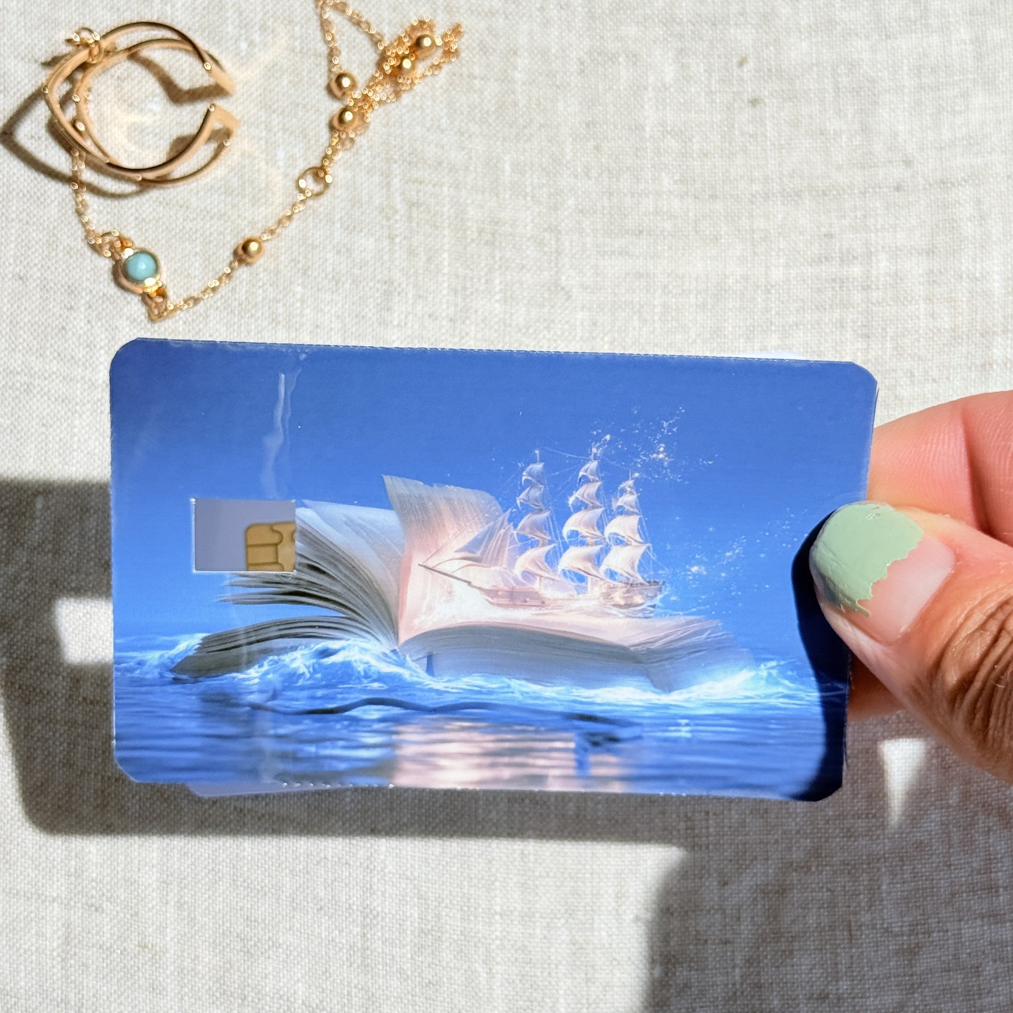 Sailing Book Card Skin – Story at Sea Debit & Credit Card Sticker by The Sticker Era