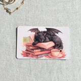 Winged Cat Card Skin – Sleepy Bookish Familiar Debit & Credit Card Sticker by The Sticker Era