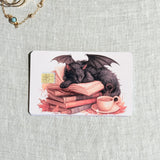 Winged Cat Card Skin – Sleepy Bookish Familiar Debit & Credit Card Sticker by The Sticker Era