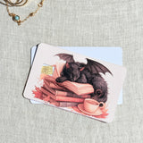 Winged Cat Card Skin – Sleepy Bookish Familiar Debit & Credit Card Sticker by The Sticker Era