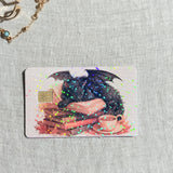 Winged Cat Card Skin – Sleepy Bookish Familiar Debit & Credit Card Sticker by The Sticker Era