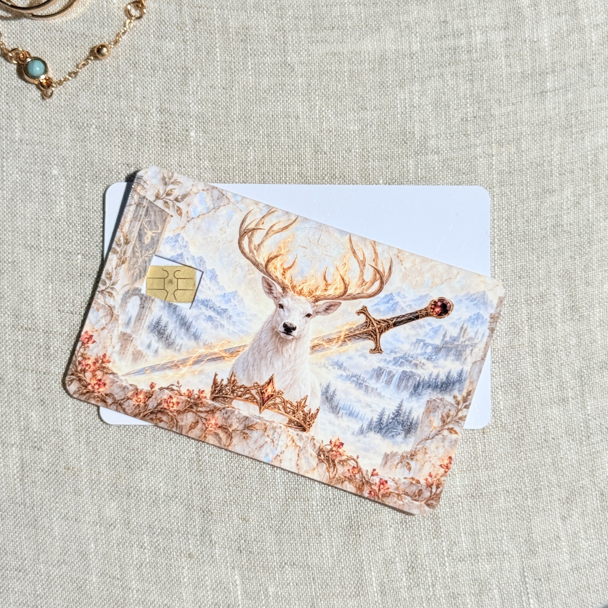 Winter Stag Card Skin – Crown and Blade Debit & Credit Card Sticker by The Sticker Era