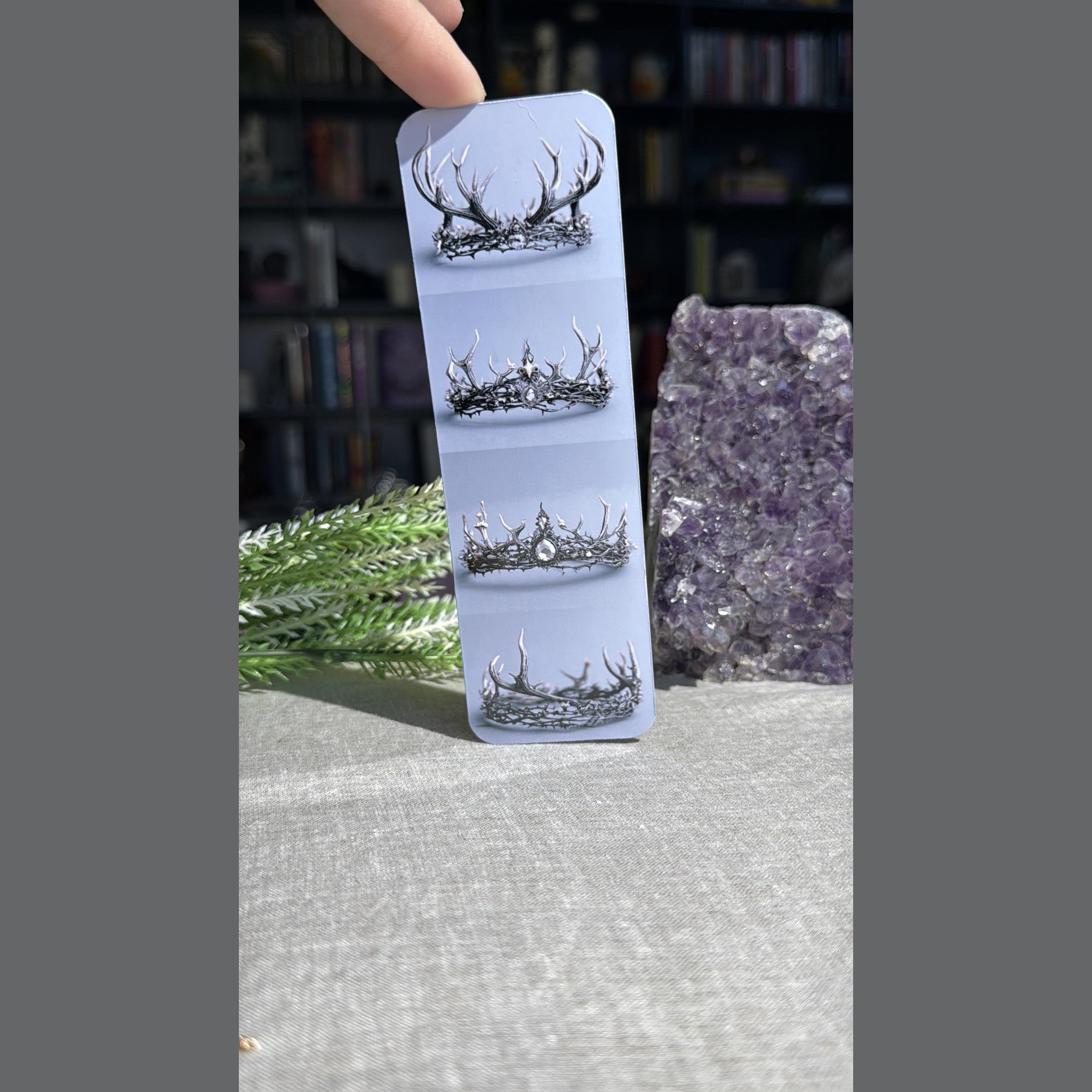 Antler Crown Bookmark – Fae Crowns Laminated Page Marker by The Sticker Era