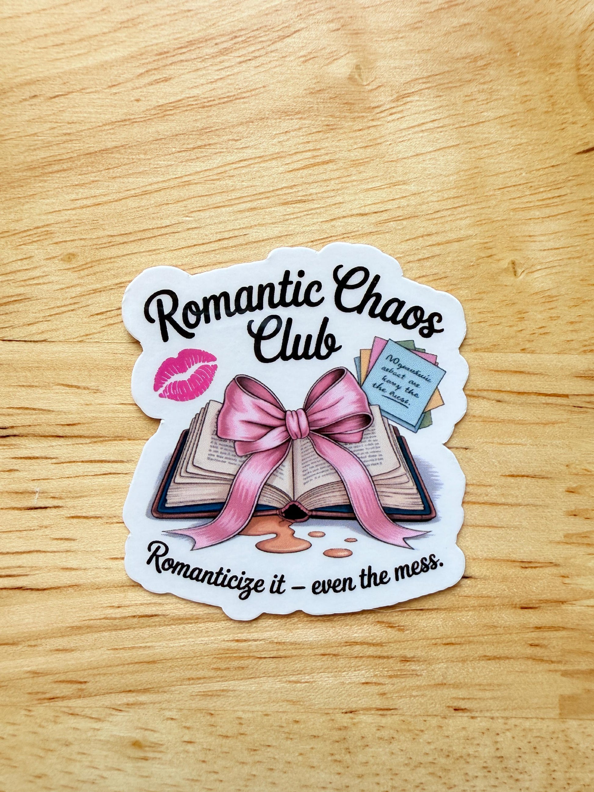omantic Chaos Club Sticker – Fantasy Romance Vinyl Decal for Bookish Girls & Journal Lovers __etsy:6888438031