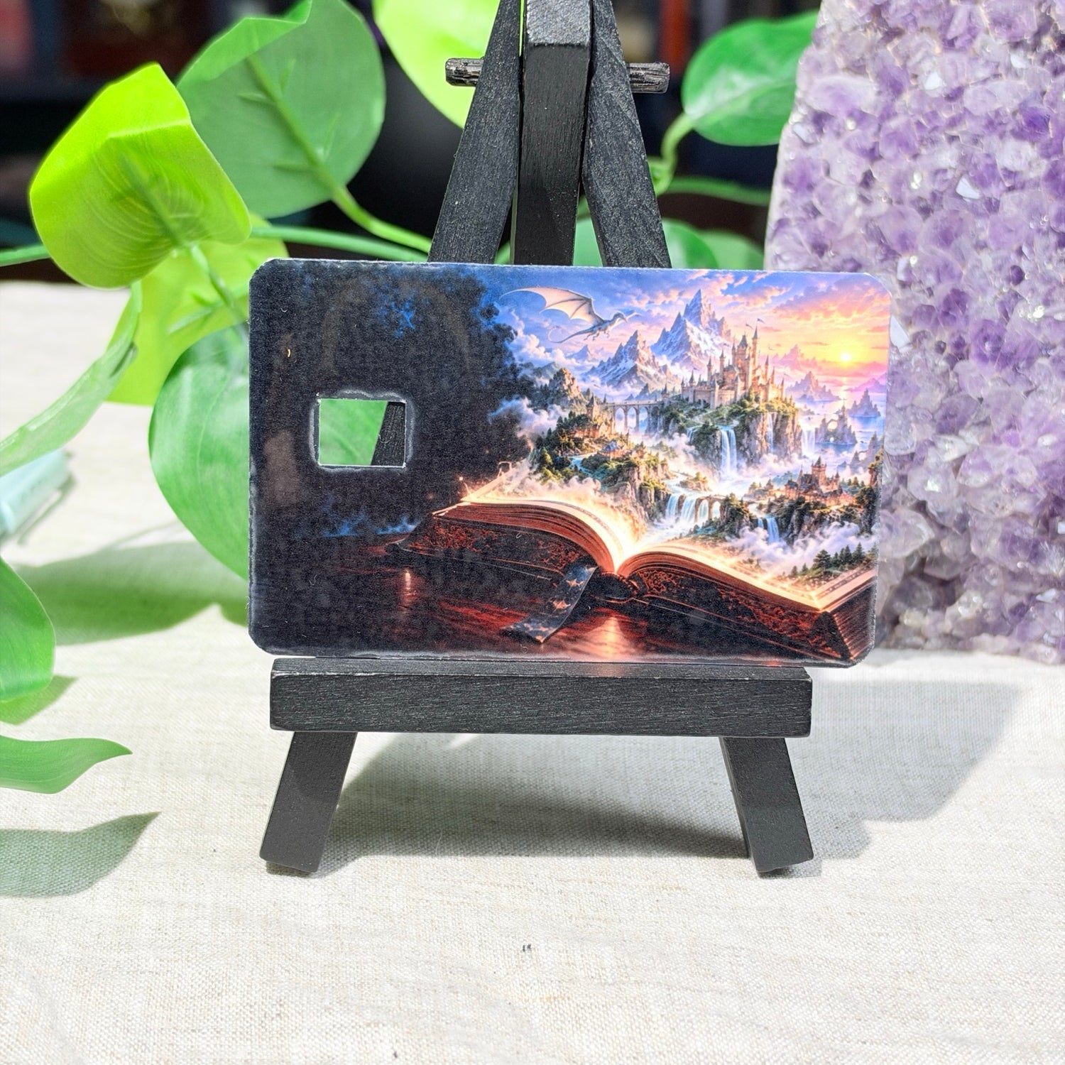 Open Book Kingdom Card Skin – Castle & Dragon From the Pages Debit & Credit Card Sticker by The Sticker Era