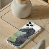 Ancient Black Dragon Phone Insert | Dark Fantasy Art for Clear iPhone Cases by The Sticker Era