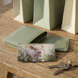 Cute Baby Piglet Wildflower Card Skin by The Sticker Era