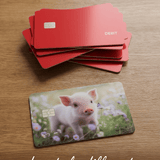 Cute Baby Piglet Wildflower Card Skin by The Sticker Era