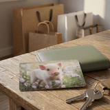 Cute Baby Piglet Wildflower Card Skin by The Sticker Era