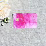 Standard finish pink marble card skin without glitter by The Sticker Era