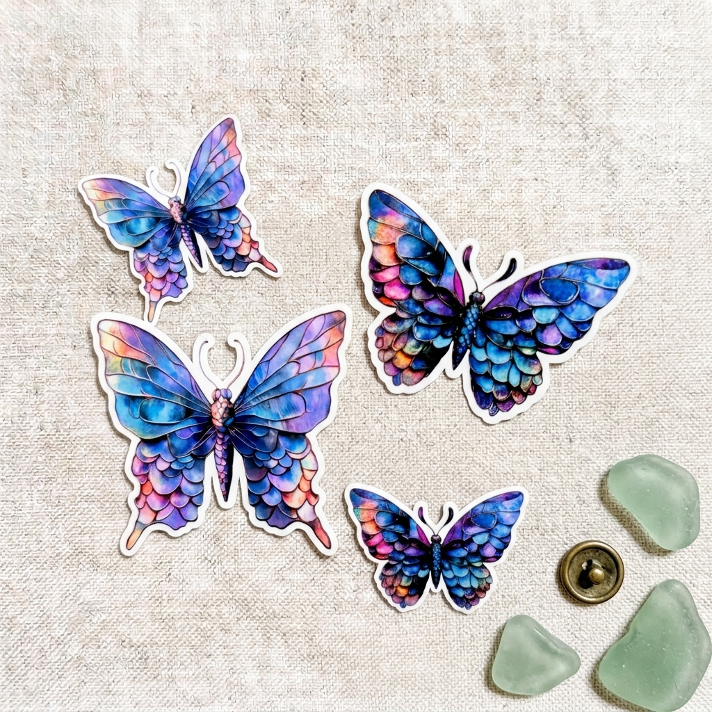 Iridescent Butterfly Sticker – Holographic Fairycore Vinyl Decal – Sticker Era by The Sticker Era