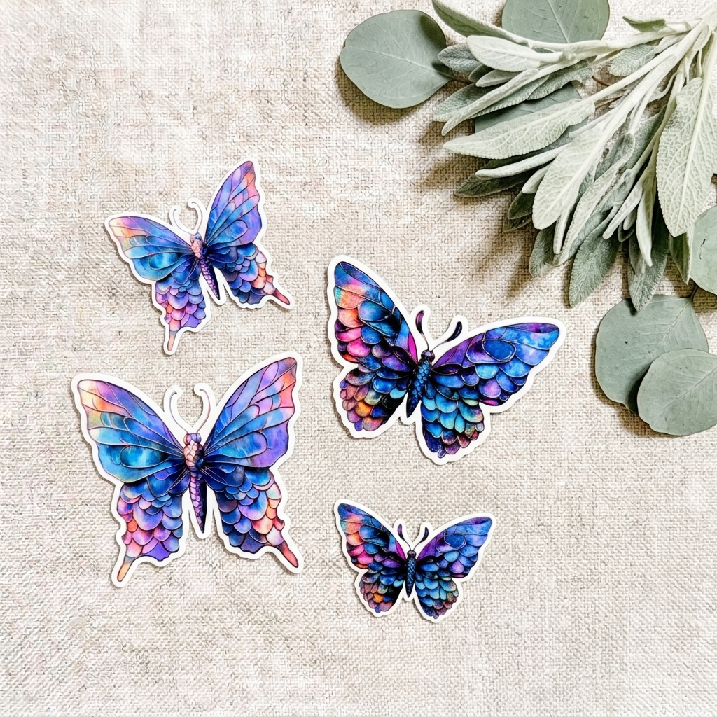 Iridescent Butterfly Sticker – Holographic Fairycore Vinyl Decal – Sticker Era by The Sticker Era
