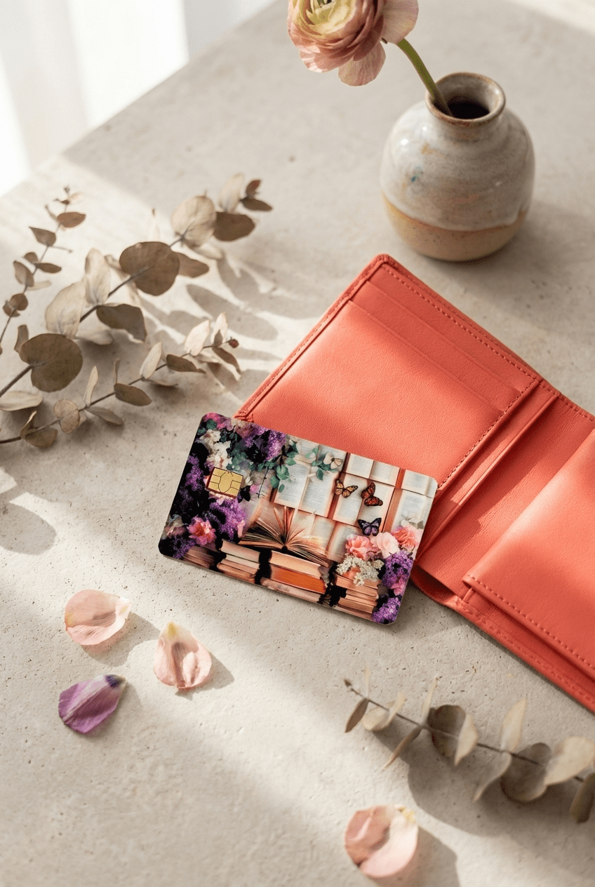 Bookish Floral Butterfly Card Skin by The Sticker Era