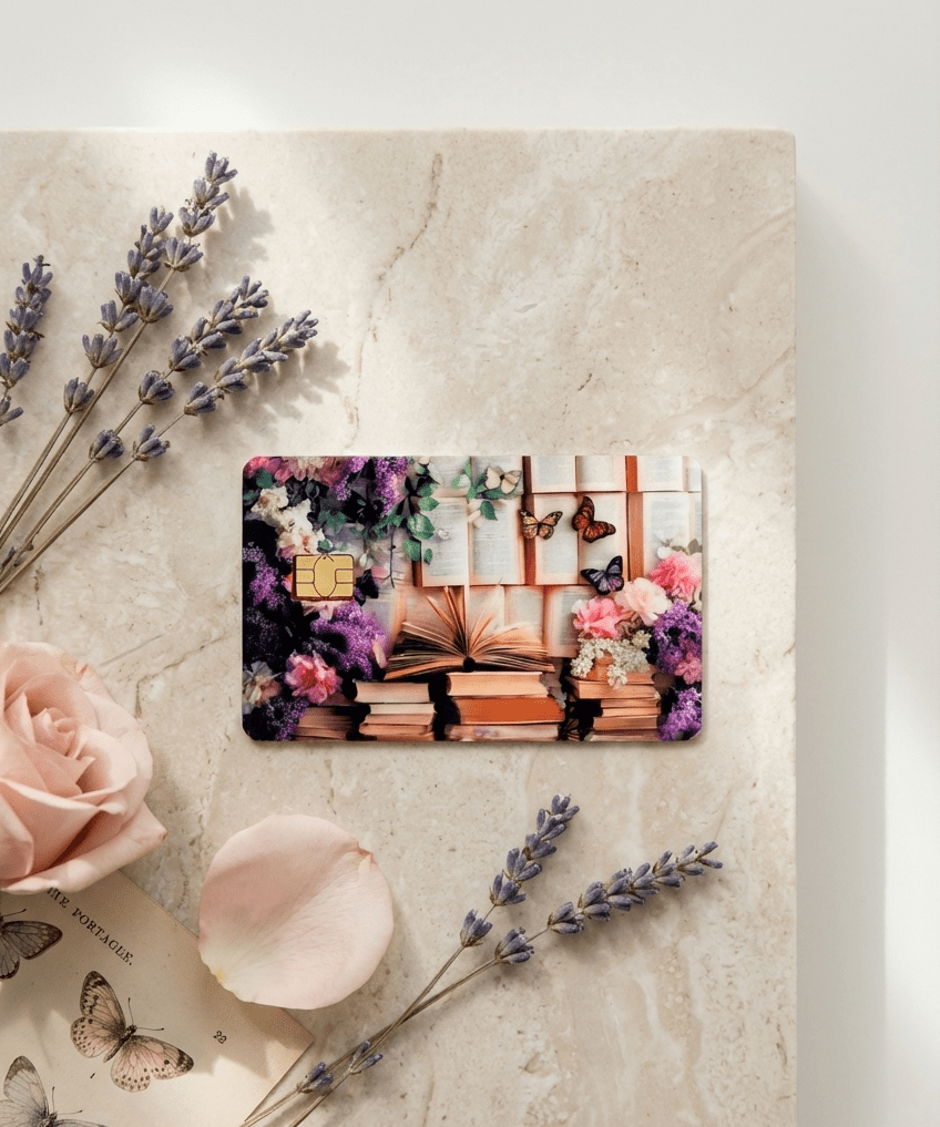 Bookish Floral Butterfly Card Skin by The Sticker Era