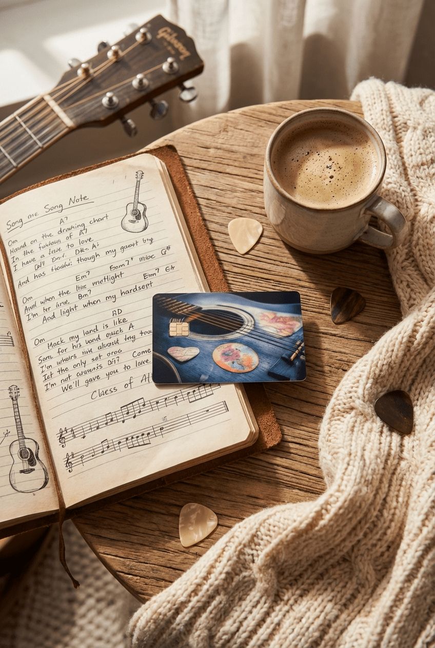 Acoustic Guitar Rose Card Skin by The Sticker Era