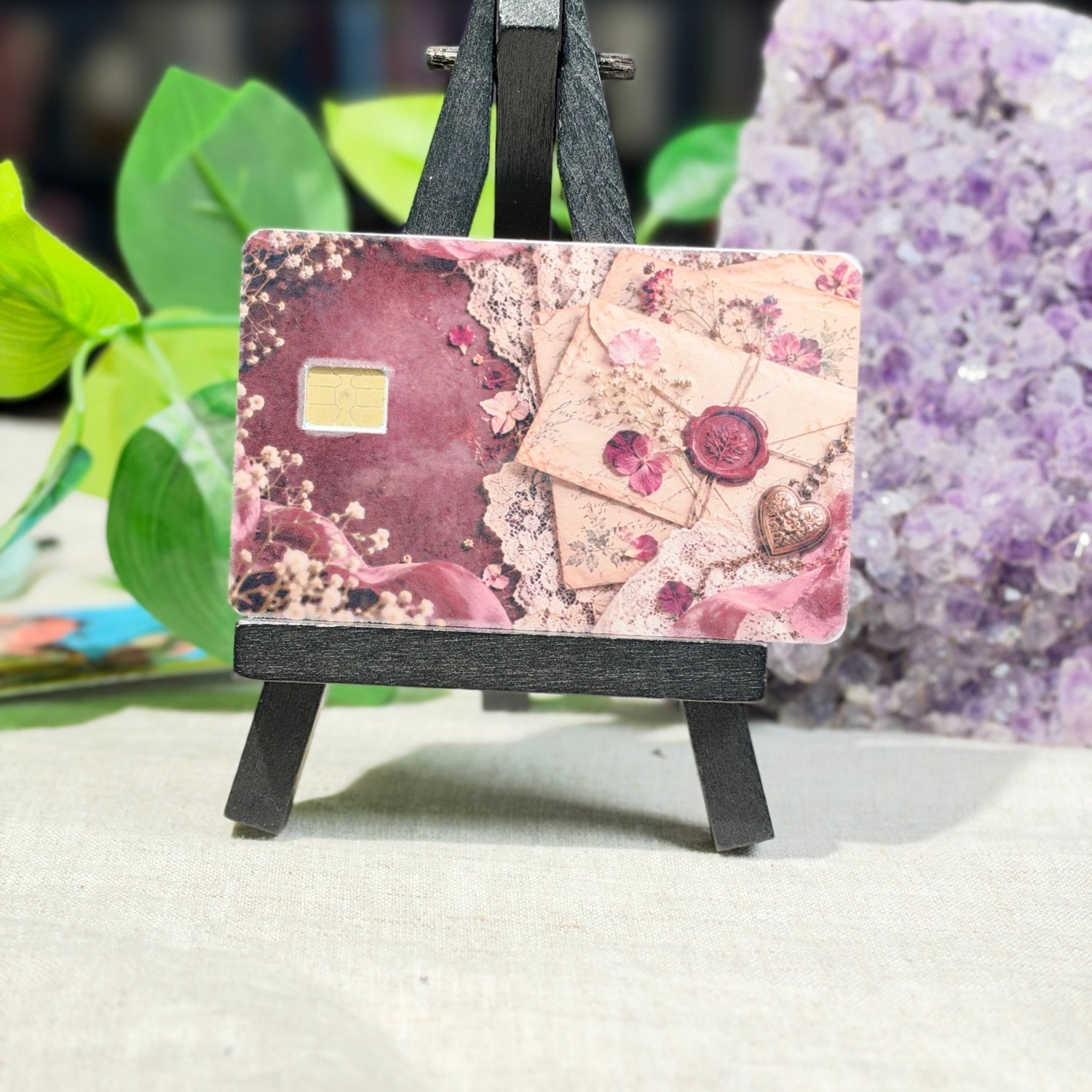 Pressed Flower Love Letter Card Skin – Wax Seal & Lace Debit & Credit Card Sticker by The Sticker Era