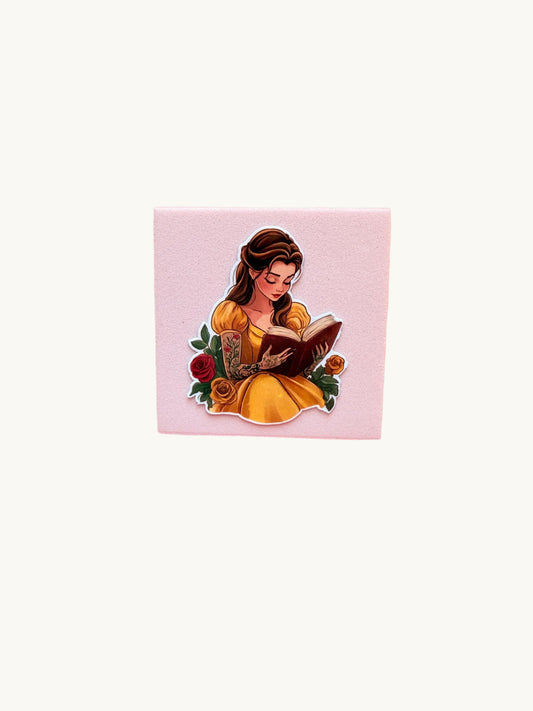 princess Tattoo Sticker – Bookish Vinyl Decal Featuring a Tattooed Princess Reading Her Favorite Book - The Sticker Era