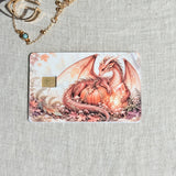 Close up of the dragon and pumpkin detail with the chip cutout