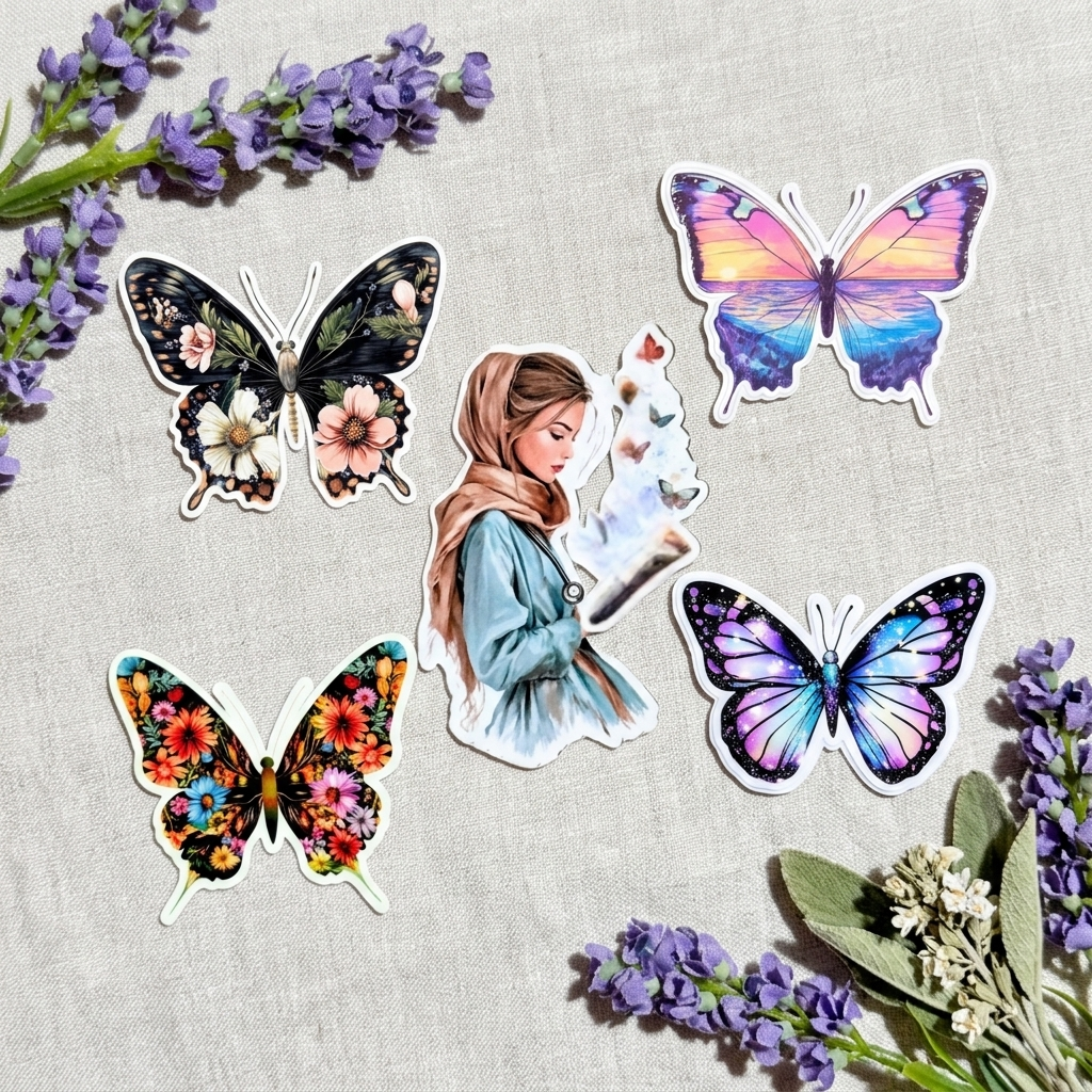 Modest Nurse Reader Sticker Bundle – Bookish Booktok Stickers