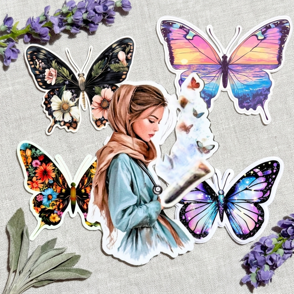 Modest Nurse Reader Sticker Bundle – Bookish Booktok Stickers