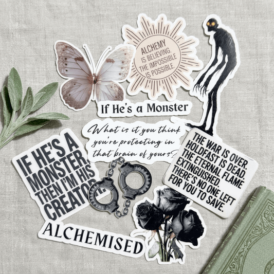 Alchemised Sticker Pack | 8 Dark Romance Bookish Vinyl Stickers – Sticker Era by The Sticker Era