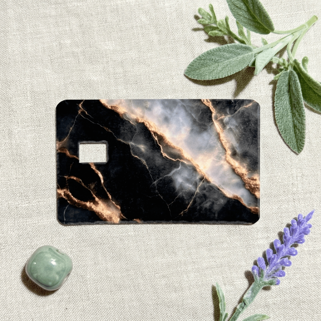 Black & Gold Marble Debit Card Skin – Luxury Card Cover – Sticker Era by The Sticker Era