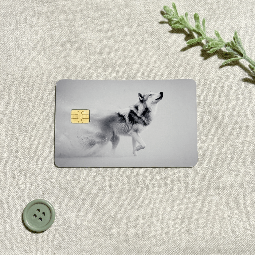 Running Wolf Card Skin – Spirit Animal Debit Card Skin – Sticker Era by The Sticker Era