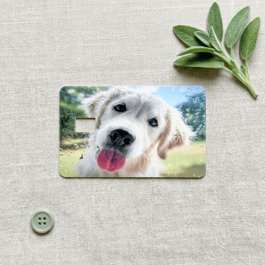 Golden Retriever Card Skin – Funny Dog Meme Debit Card Skin – Sticker Era by The Sticker Era