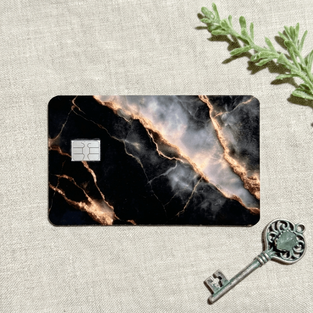 Black & Gold Marble Debit Card Skin – Luxury Card Cover – Sticker Era by The Sticker Era