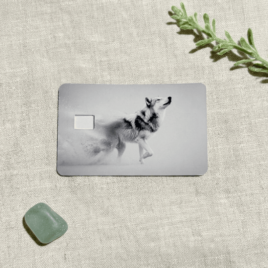 Running Wolf Card Skin – Spirit Animal Debit Card Skin – Sticker Era by The Sticker Era