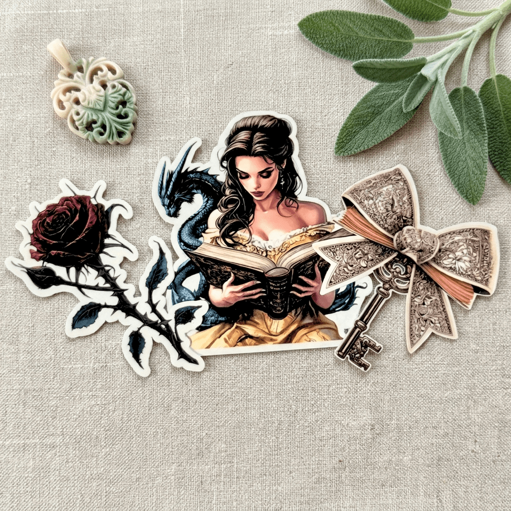 Dark Romantasy Sticker Bundle – 3 Fantasy Booktok Vinyl Stickers – Sticker Era by The Sticker Era