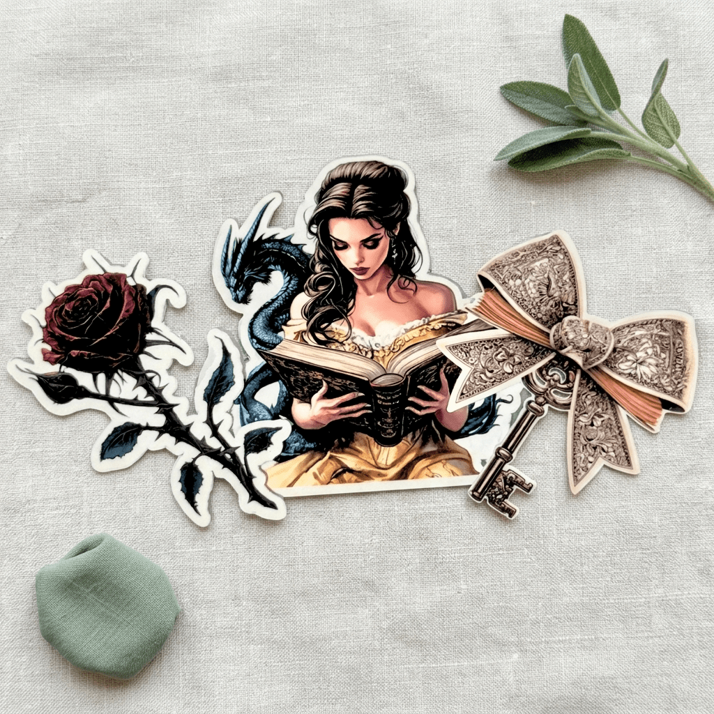 Dark Romantasy Sticker Bundle – 3 Fantasy Booktok Vinyl Stickers – Sticker Era by The Sticker Era