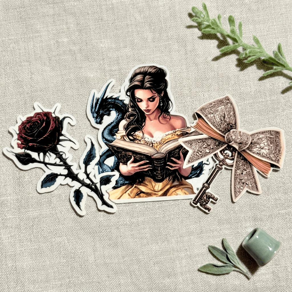 Dark Romantasy Sticker Bundle – 3 Fantasy Booktok Vinyl Stickers – Sticker Era by The Sticker Era