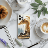Golden Dragon & Reader Phone Insert | Sunlit Fantasy Art for Clear iPhone Cases by The Sticker Era