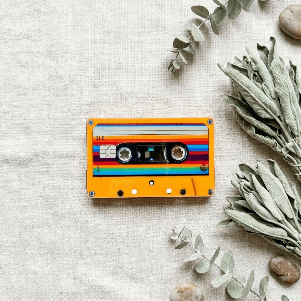 Retro Cassette Debit Card Skin – 80s Aesthetic Vinyl Card Cover – Sticker Era by The Sticker Era