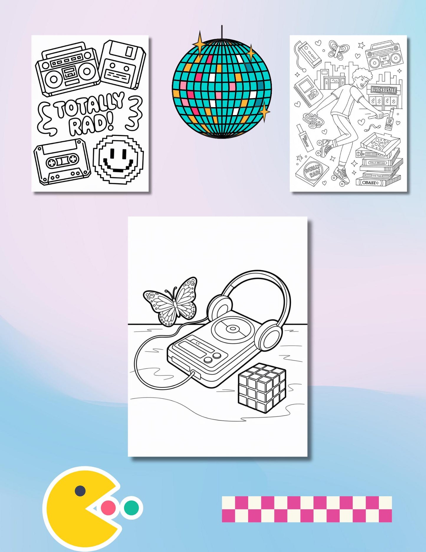 90s Nostalgia Coloring Book: Retro Pop Culture Art (45 Page Digital Download) __etsy:6909588198