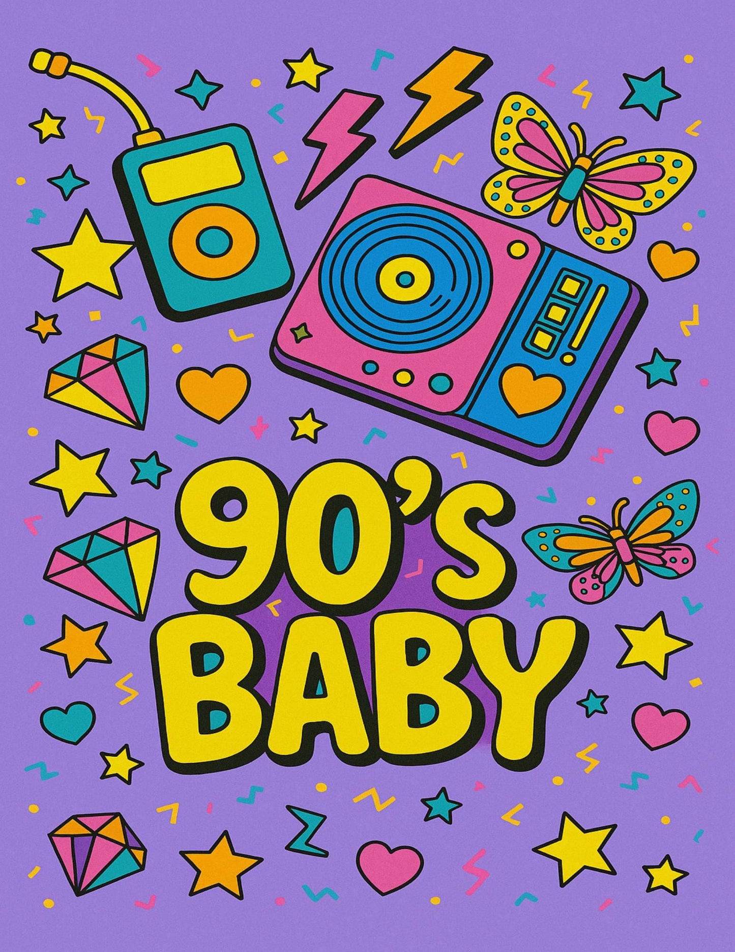 90s Nostalgia Coloring Book: Retro Pop Culture Art (45 Page Digital Download) __etsy:6957562341