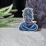 Bookish Medusa Sticker Set of 2, Reading Gorgon Waterproof Vinyl for Kindle & Laptop by The Sticker Era