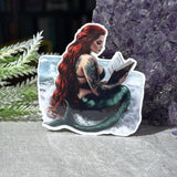 Tattooed Mermaid Reading Sticker | Bookish Vinyl Decal by The Sticker Era