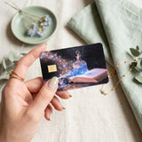 Starlight Potion Card Skin – Glowing Blue Bottle Debit & Credit Card Sticker by The Sticker Era