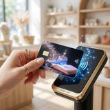 Starlight Potion Card Skin – Glowing Blue Bottle Debit & Credit Card Sticker by The Sticker Era