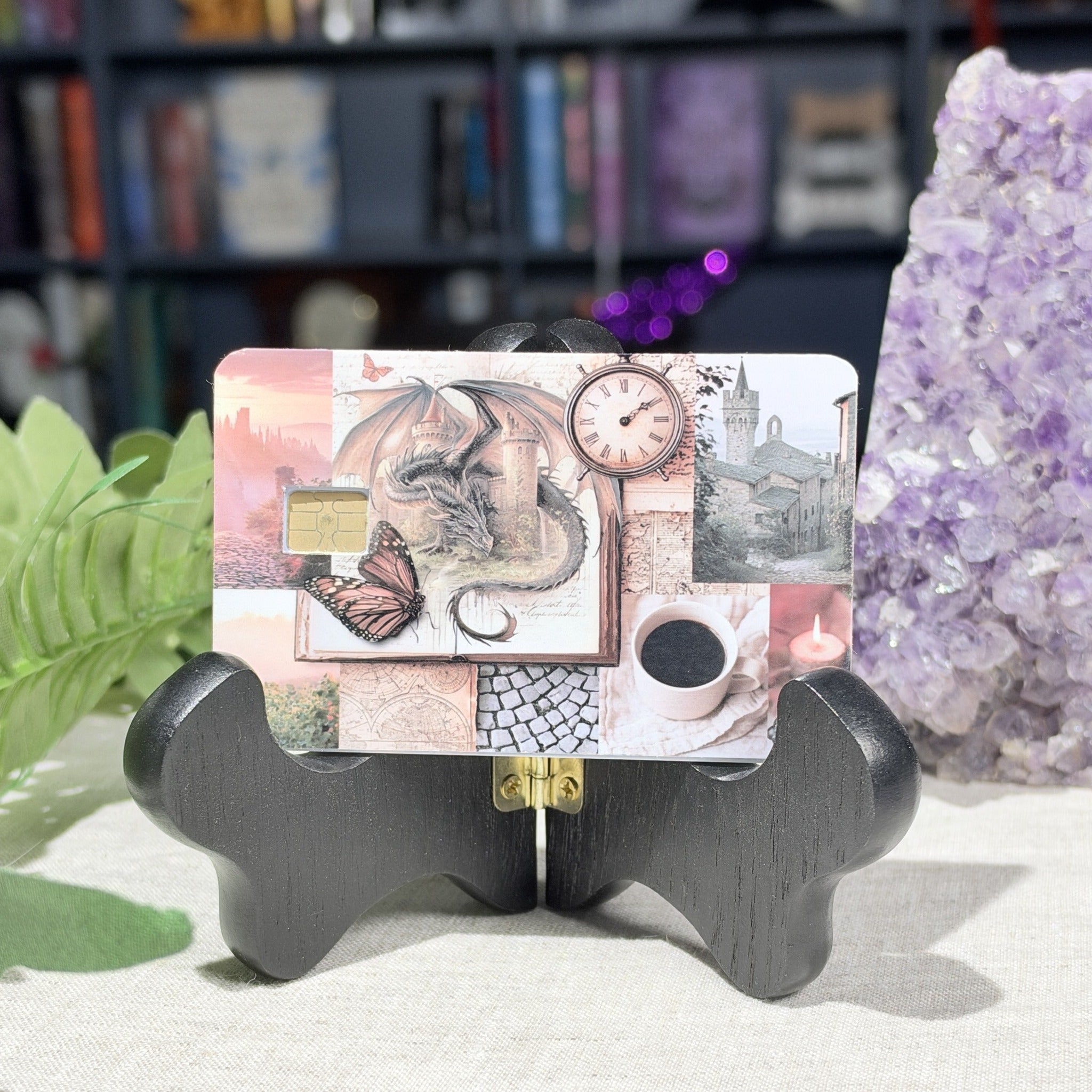 Storybook Dragon Card Skin – Pink Collage Debit & Credit Card Sticker by The Sticker Era