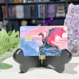 Sunset Dragon Card Skin – Red Dragon on the Cliffs Debit & Credit Card Sticker by The Sticker Era